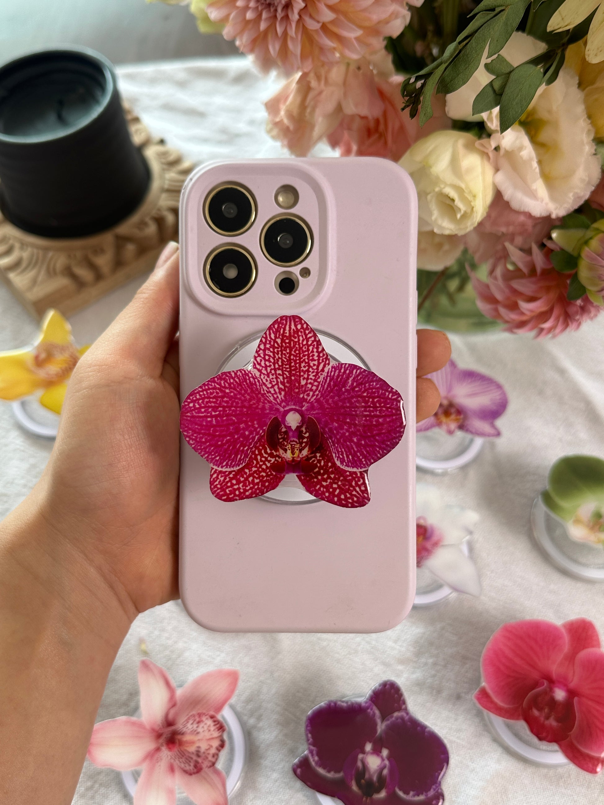 Rasberry Orchid Magsafe flower background