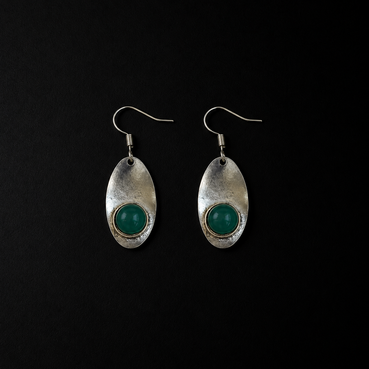 Relic Green Stone Drop Earrings by Lil Cacti, green stone earrings