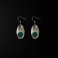 Relic Green Stone Drop Earrings by Lil Cacti, green stone earrings