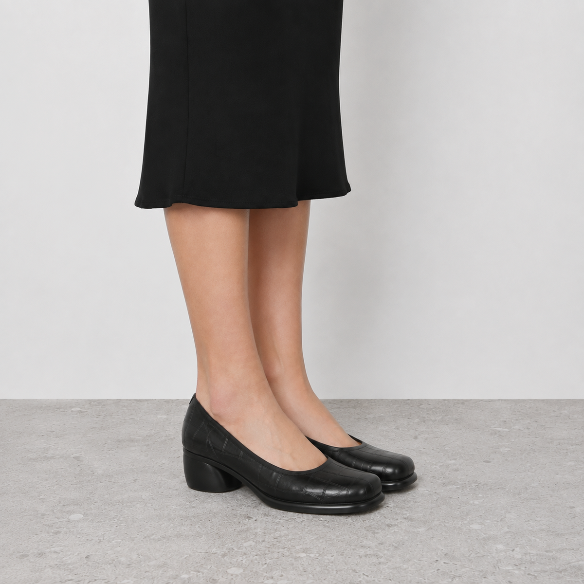 Renata Block Heel Pumps — model-worn product photo A2