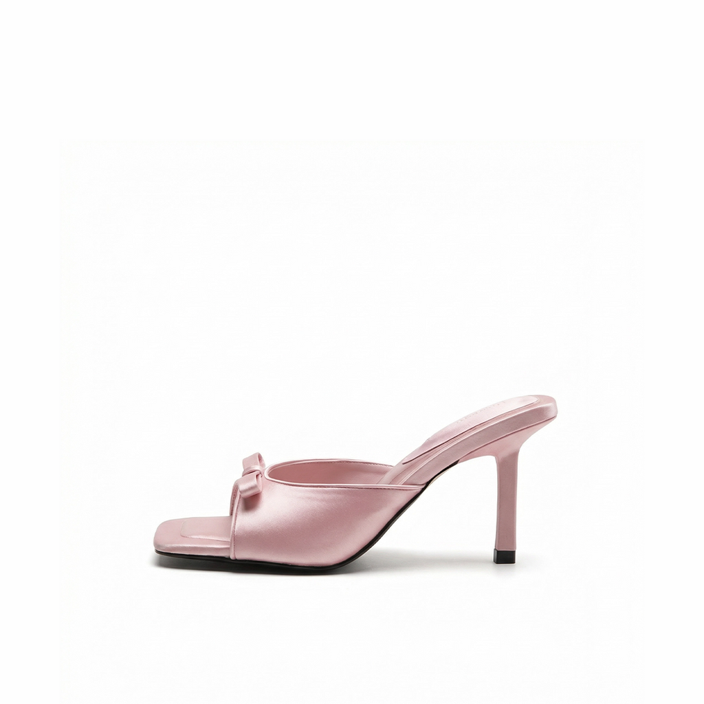 Rosalie Satin Kitten Heel Sandals
