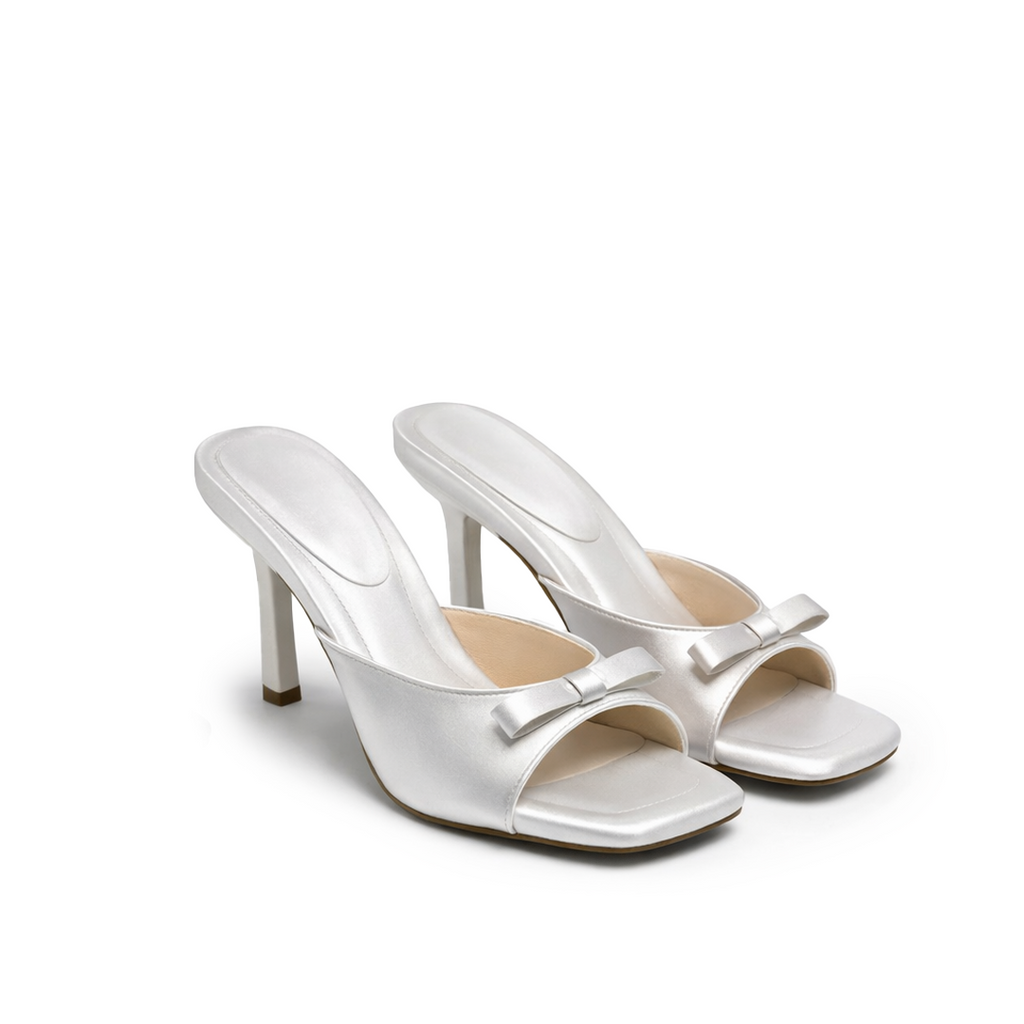 Rosalie Satin Kitten Heel Sandals