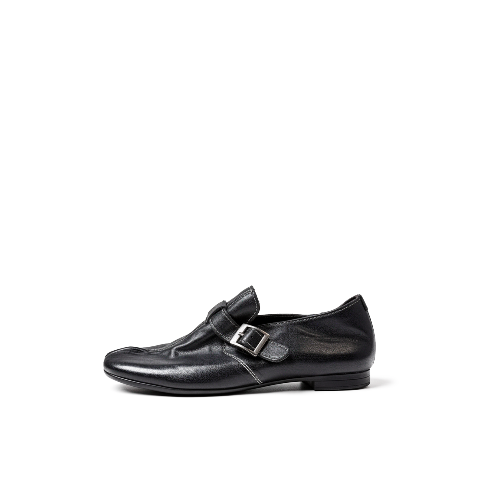 Rue black tabi loafers pair view on white background — Lil Cacti footwear
