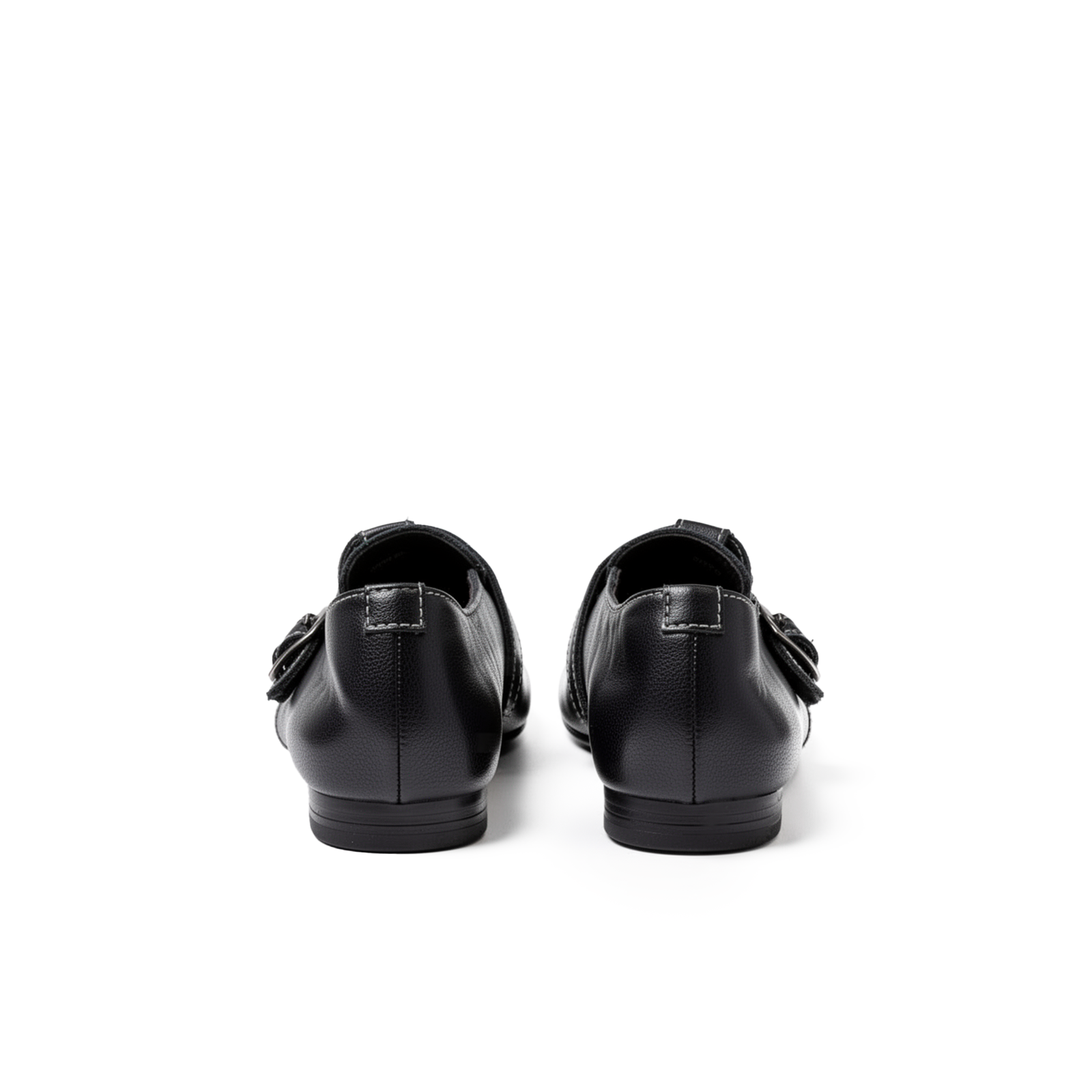 Rue black tabi loafers three-quarter angle, dark romantic avant-garde styling