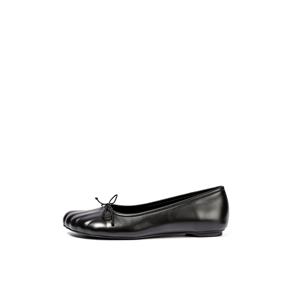 Rune Toe Ballet Flats in black — ballet flats by Lil Cacti