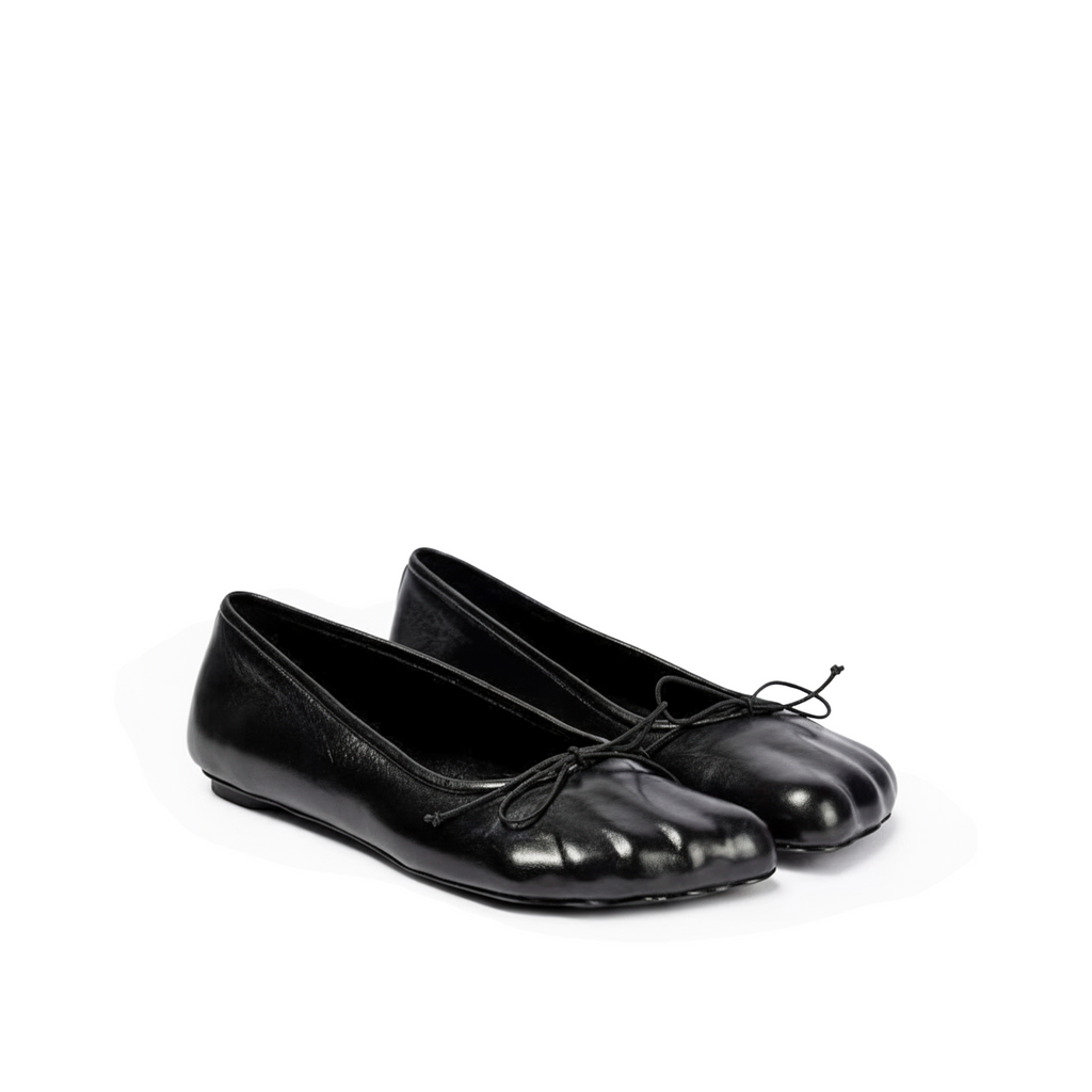 Rune Toe ballet flats black side view — Lil Cacti