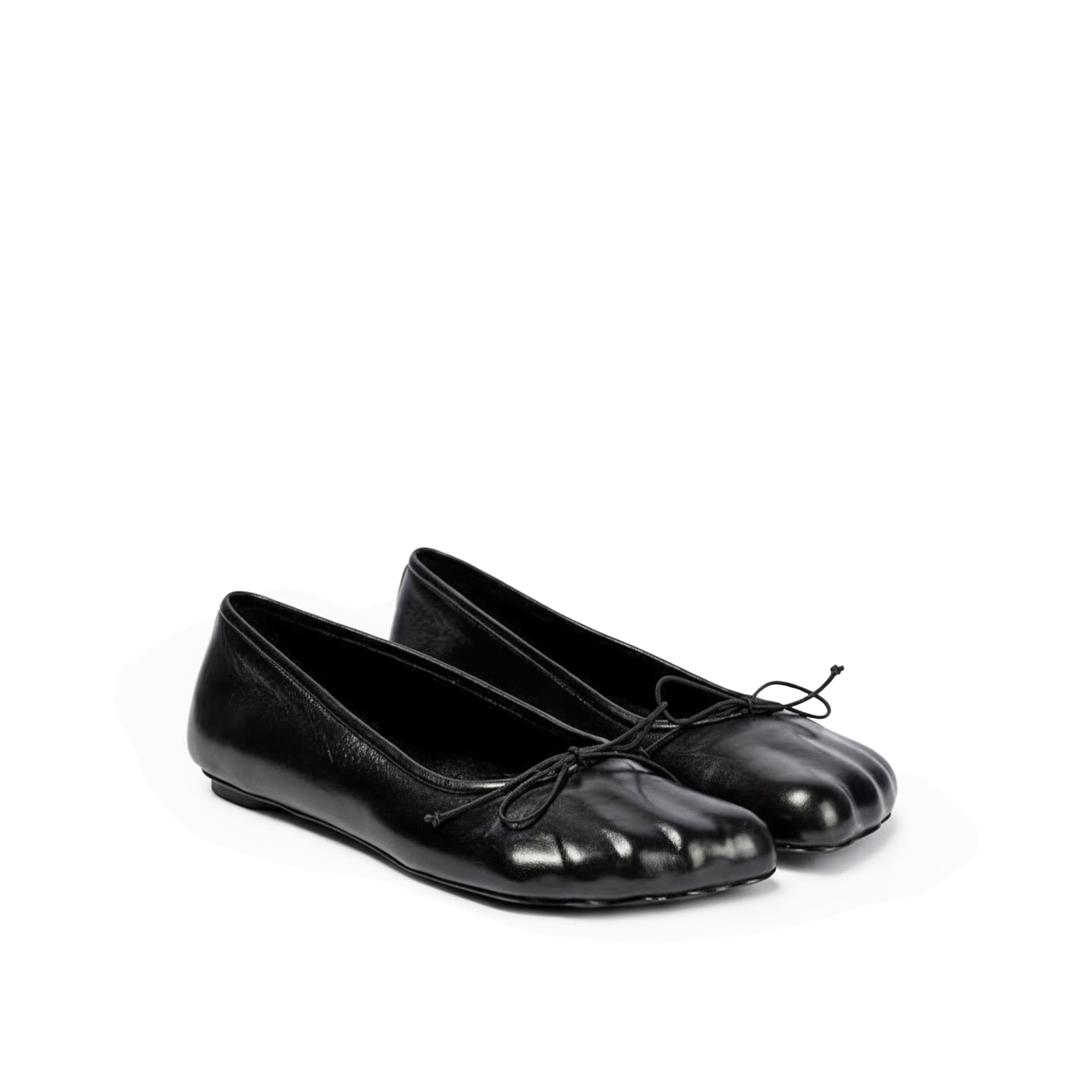 Rune Toe ballet flats black side view — Lil Cacti