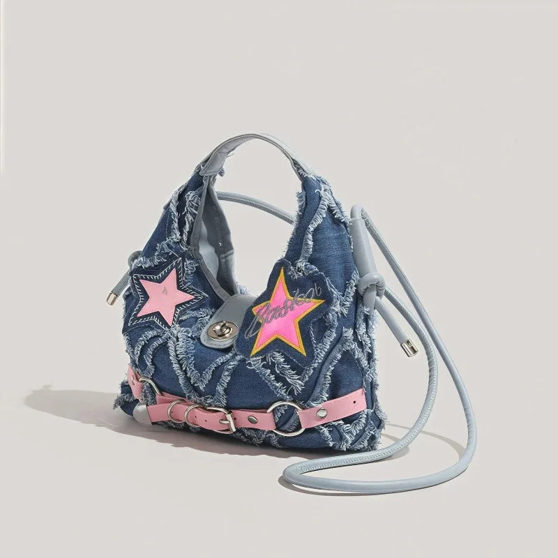 Cosmic Denim Hobo Bag