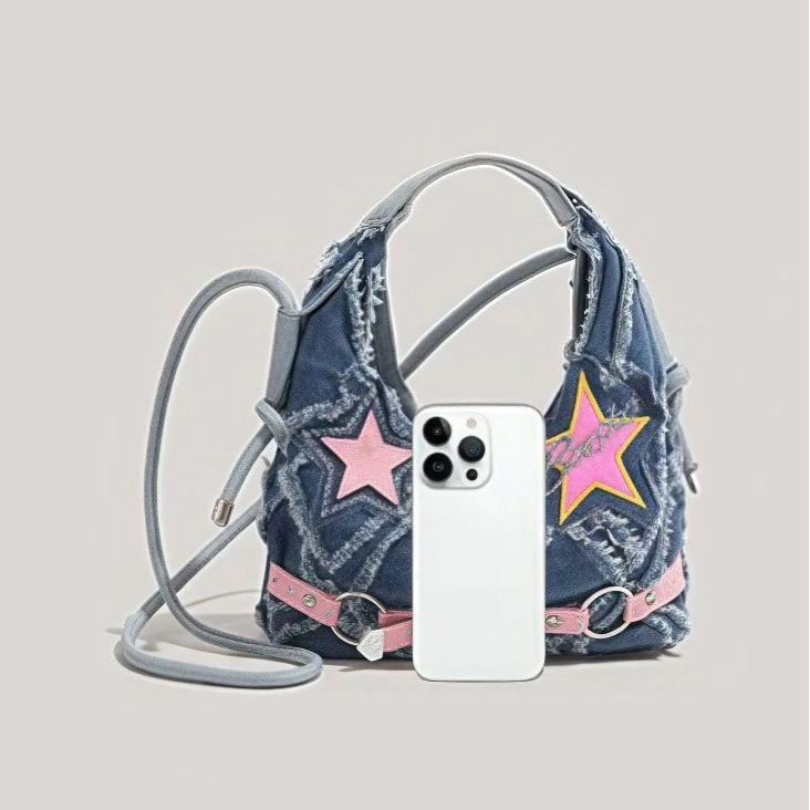 Cosmic Denim Hobo Bag