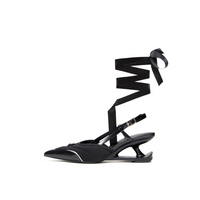 Black slingback heels with elegant ballet heels silhouette by Lil Cacti