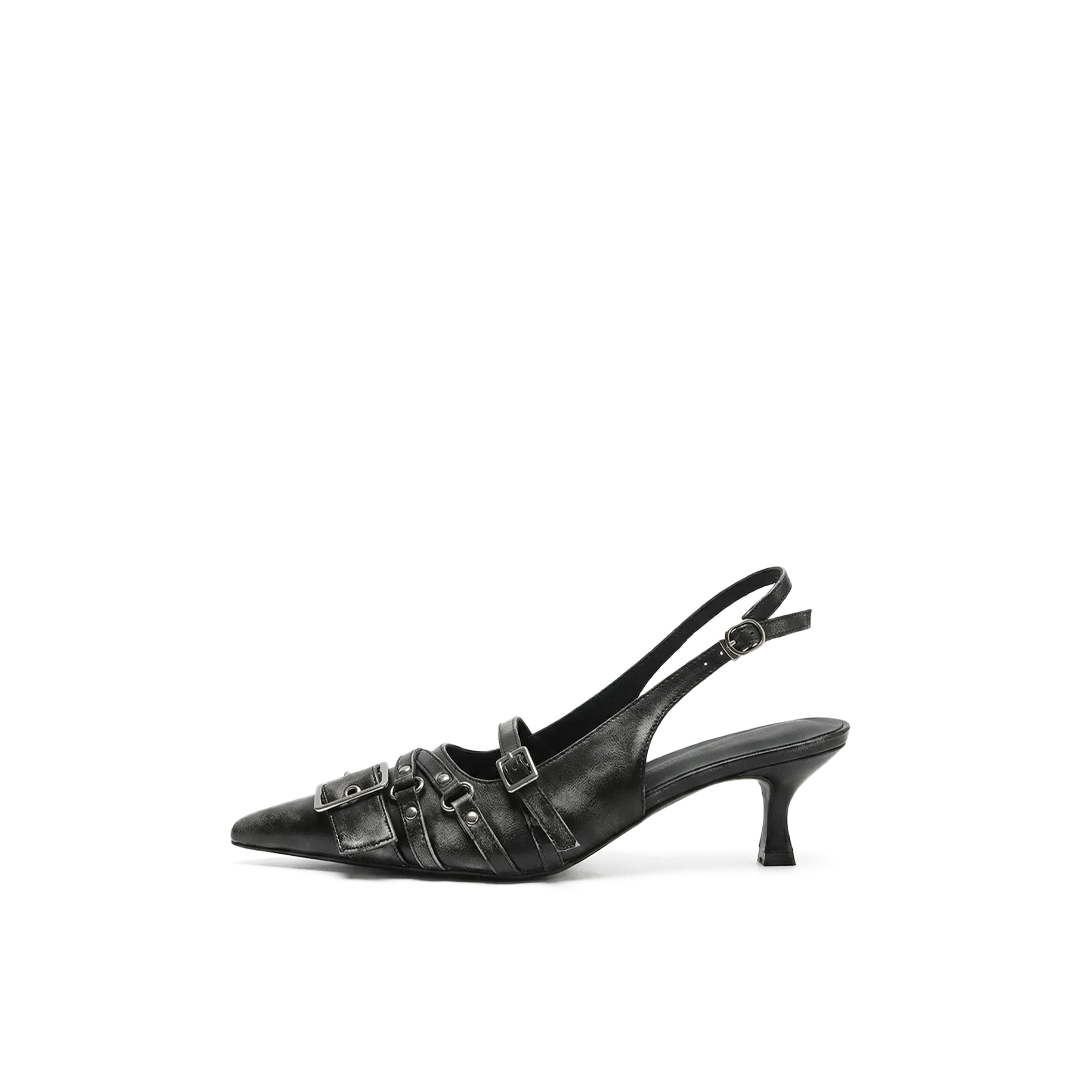 Sable Buckle Slingback Heels