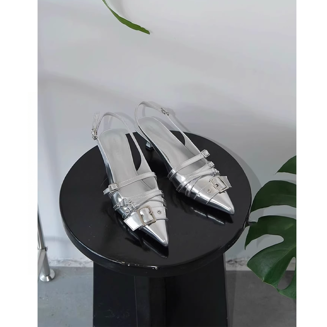 Sable Buckle Slingback Heels