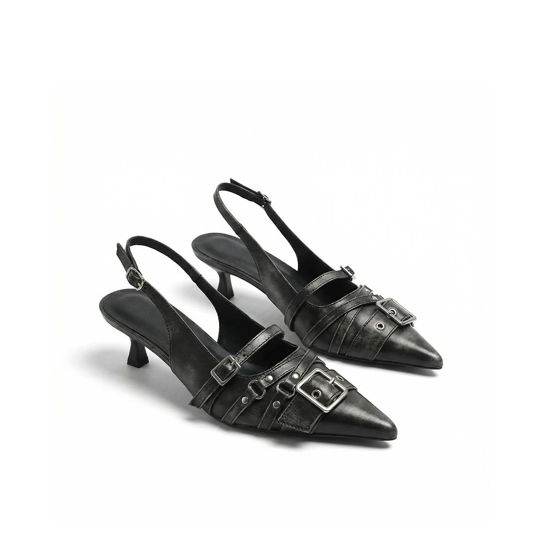 Sable Buckle Slingback Heels