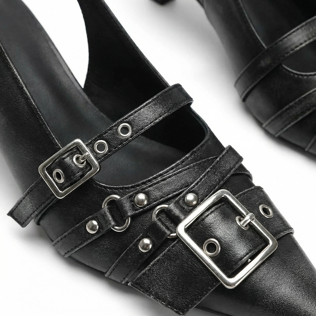 Sable Buckle Slingback Heels