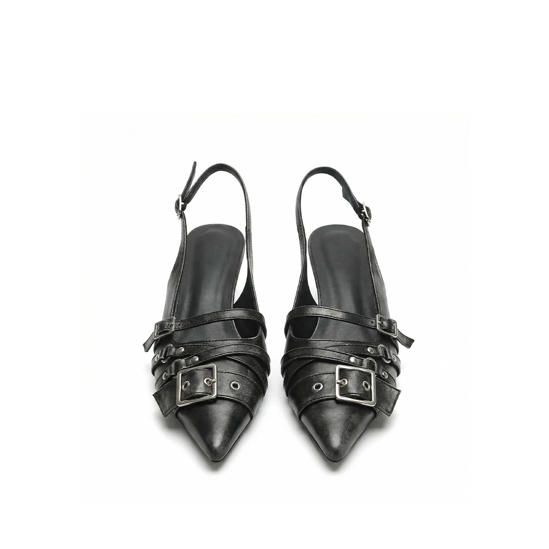 Sable Buckle Slingback Heels