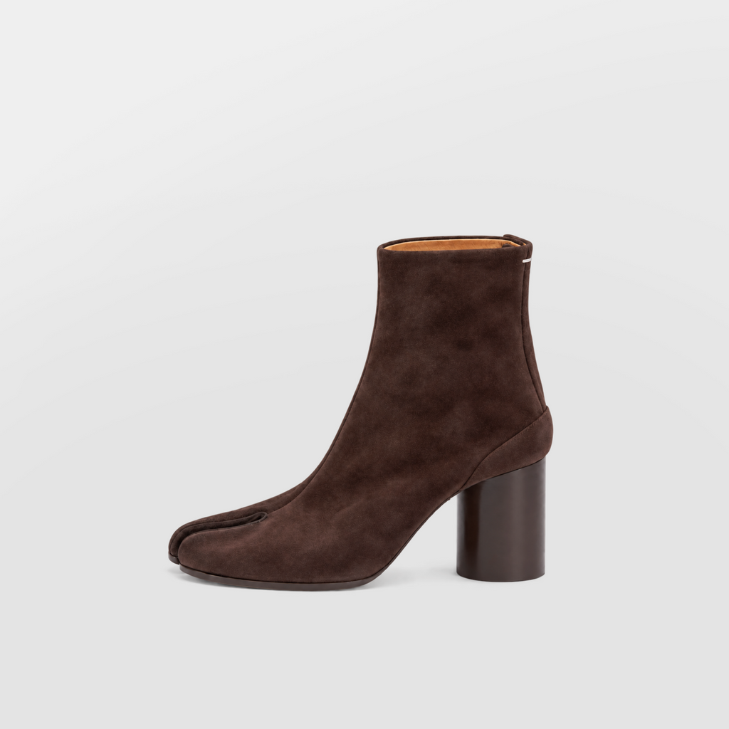 Sena Vegan Suede Tabi Ankle Boots product shot from the side on a plain studio background
