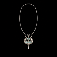 Seraph Angel Necklace with the fountain pendant shown in full on a black background