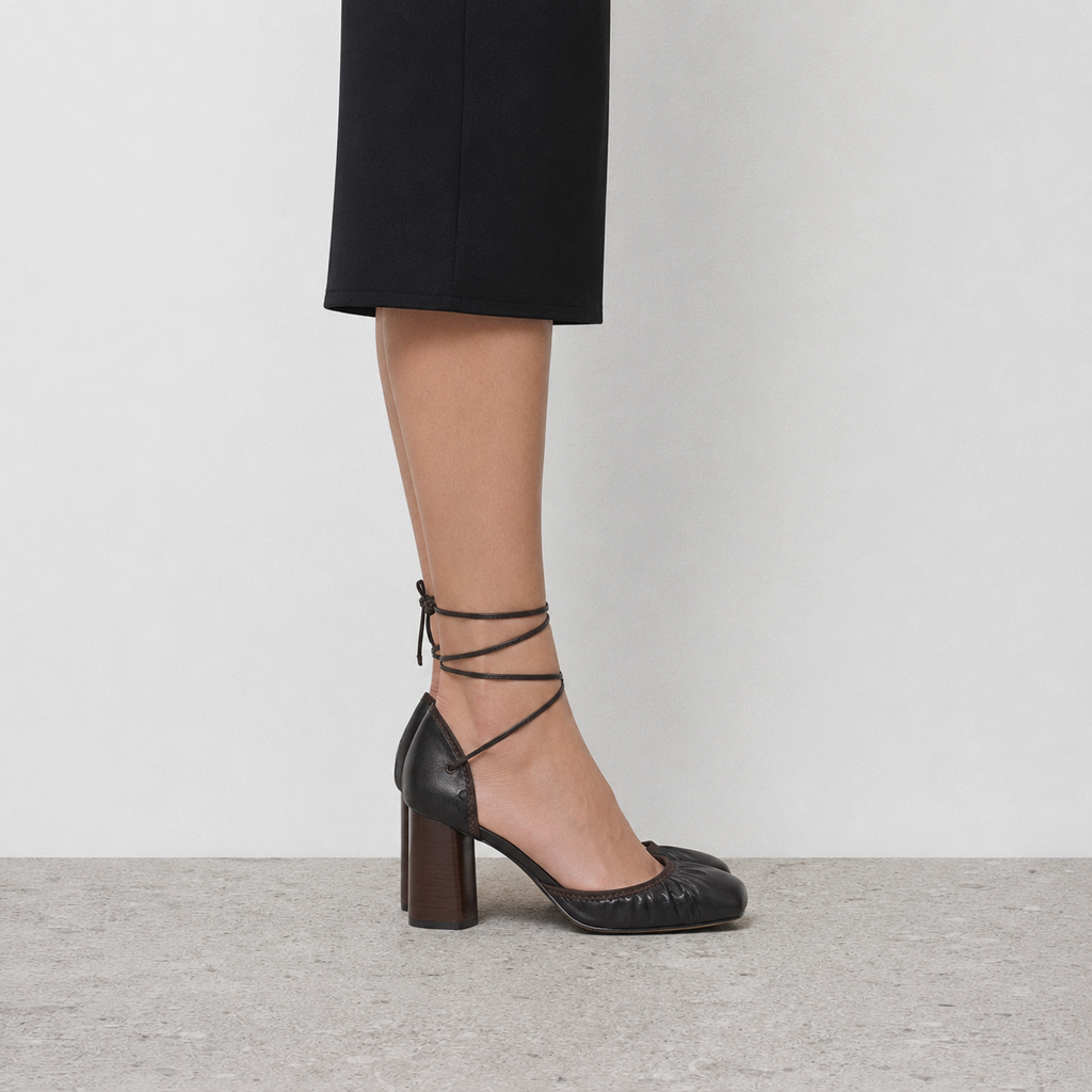 Seraphine Ankle Wrap Block Heels