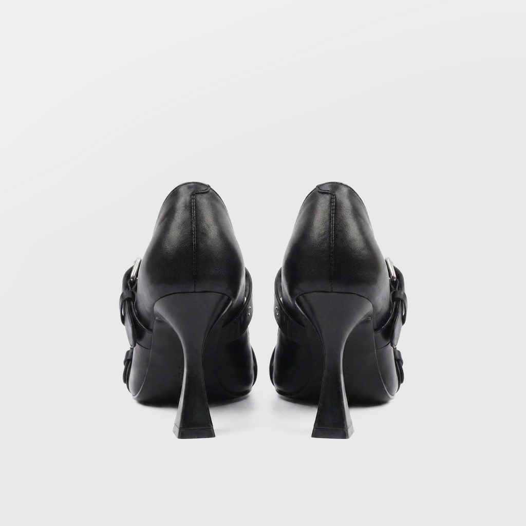 Thorne Buckle Mary Jane Pumps by Lil Cacti — vegan mary jane, styled on-model shot