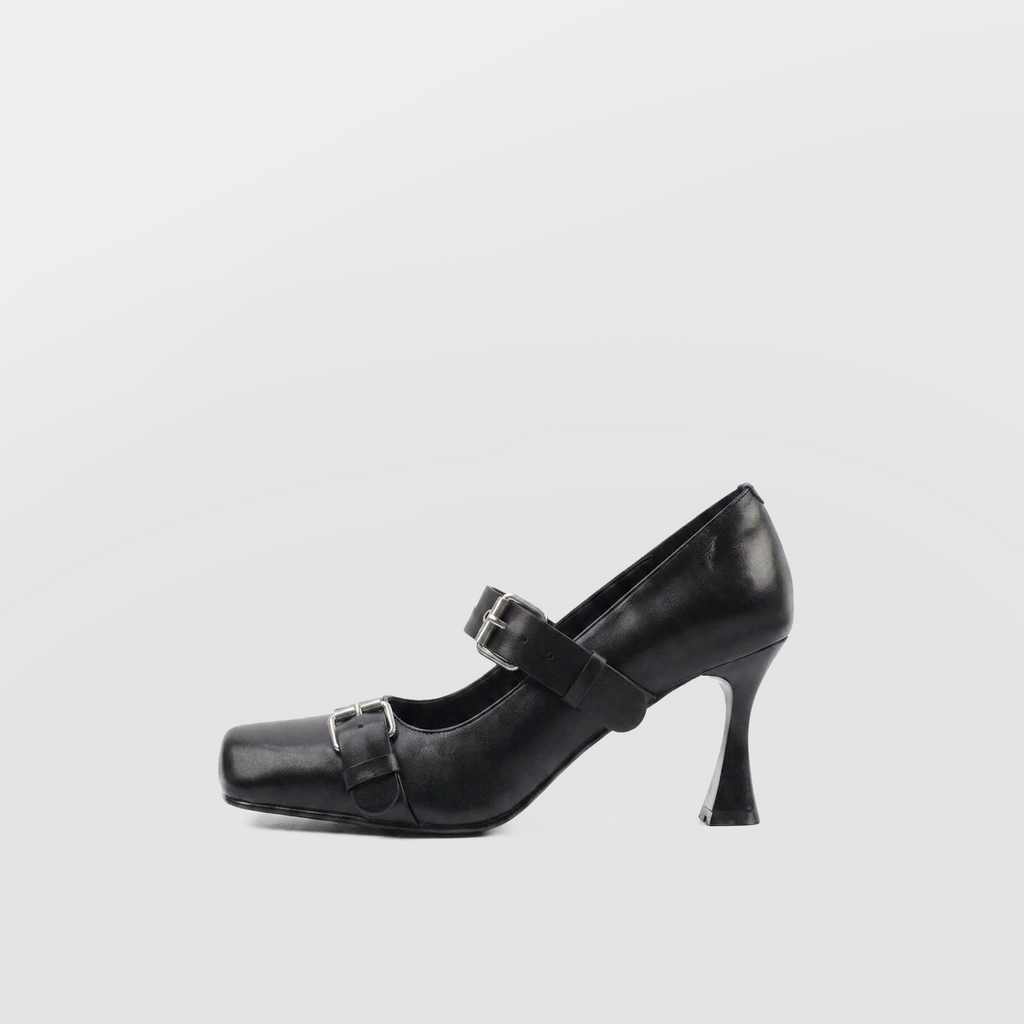 Thorne Buckle Mary Jane Pumps by Lil Cacti — vegan mary jane, front view