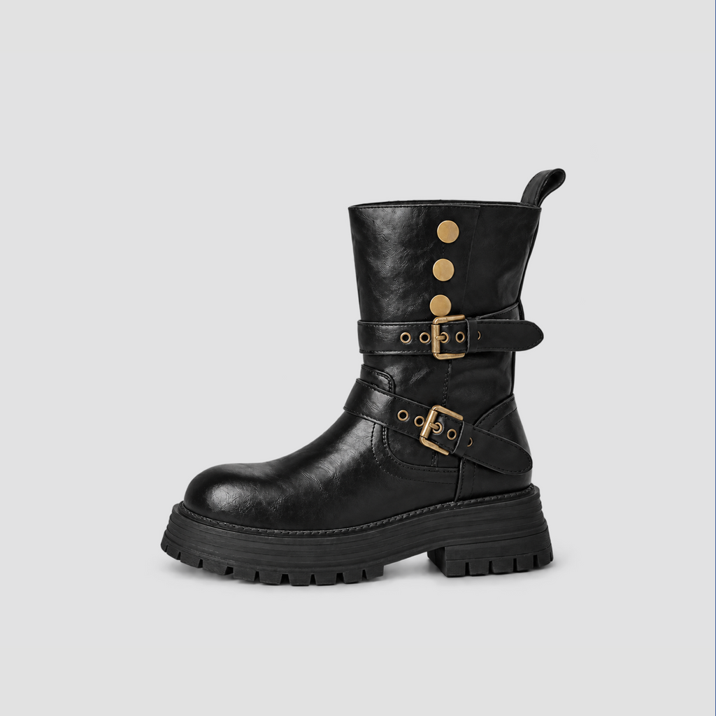 Lil Cacti Slim-Calf Mid-Calf Boots in black, product detail view