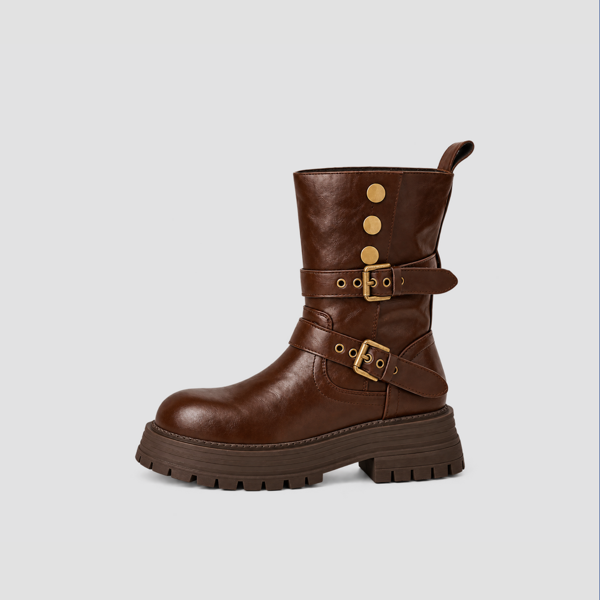 Lil Cacti Slim-Calf Mid-Calf Boots in brown, product detail view