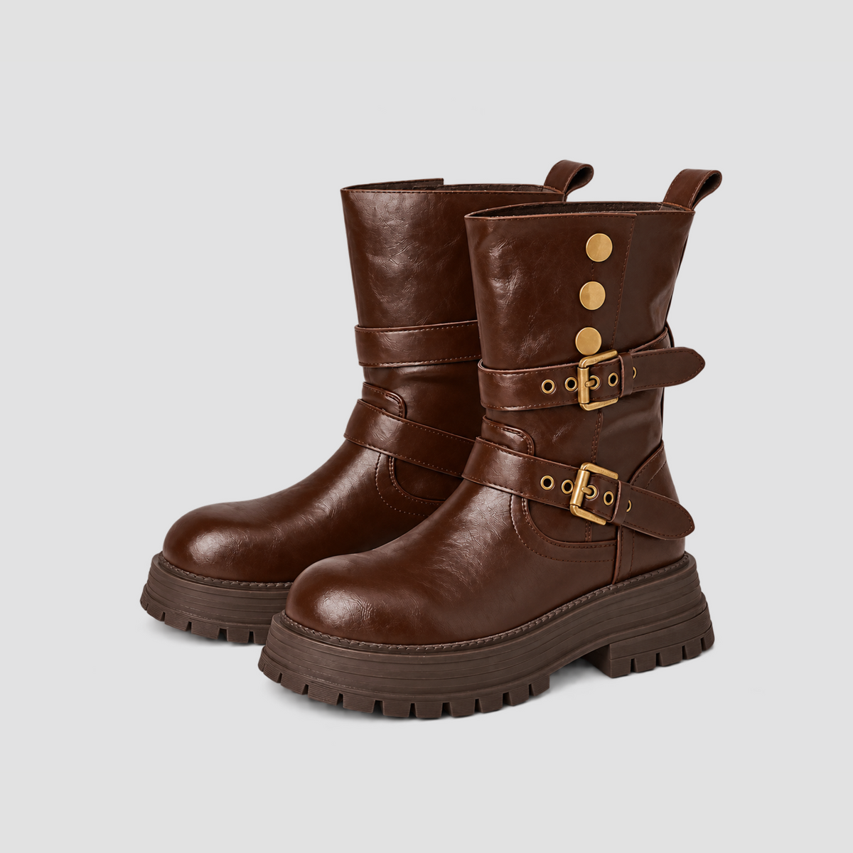 Lil Cacti Slim-Calf Mid-Calf Boots in brown, product detail view