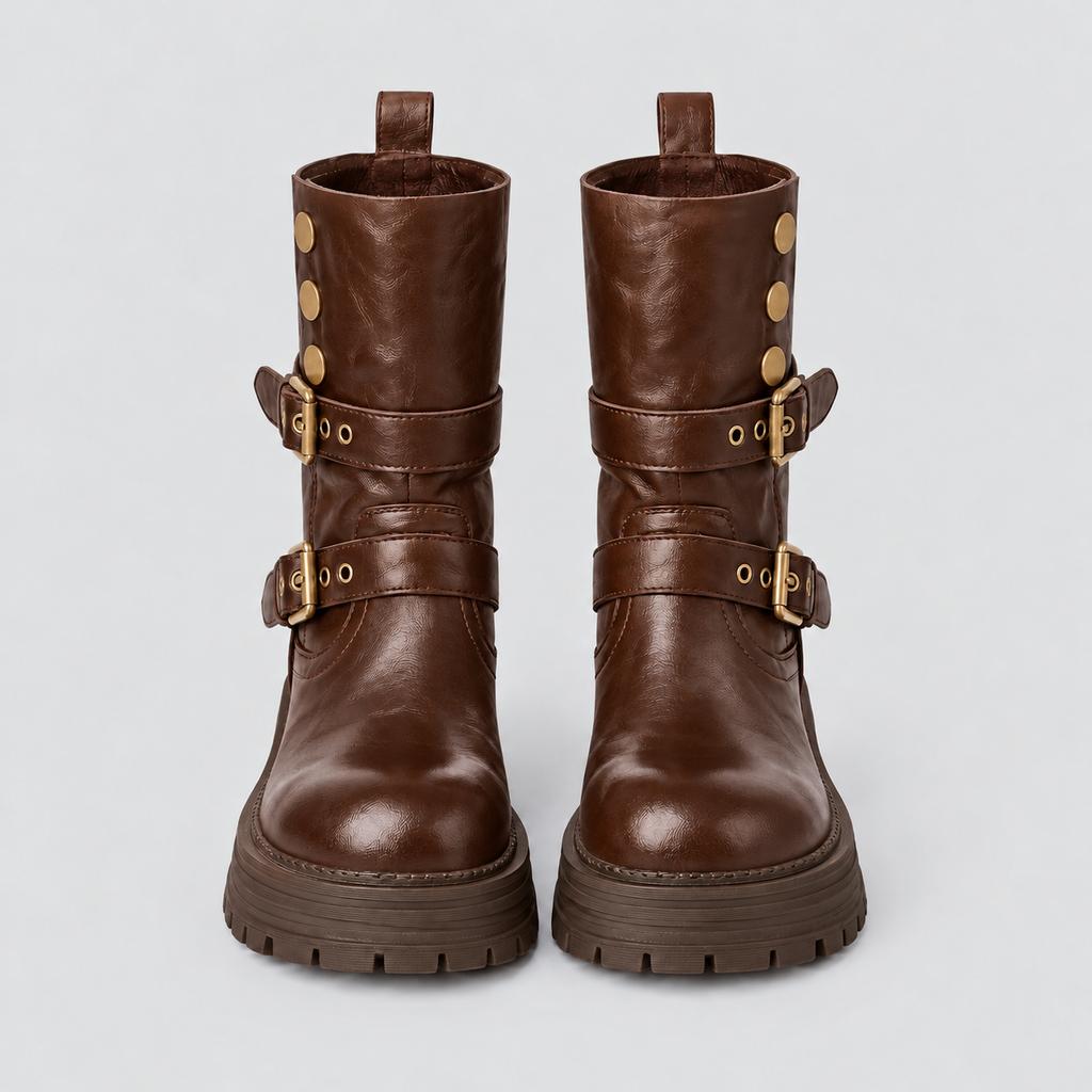 Lil Cacti Slim-Calf Mid-Calf Boots in brown, product detail view