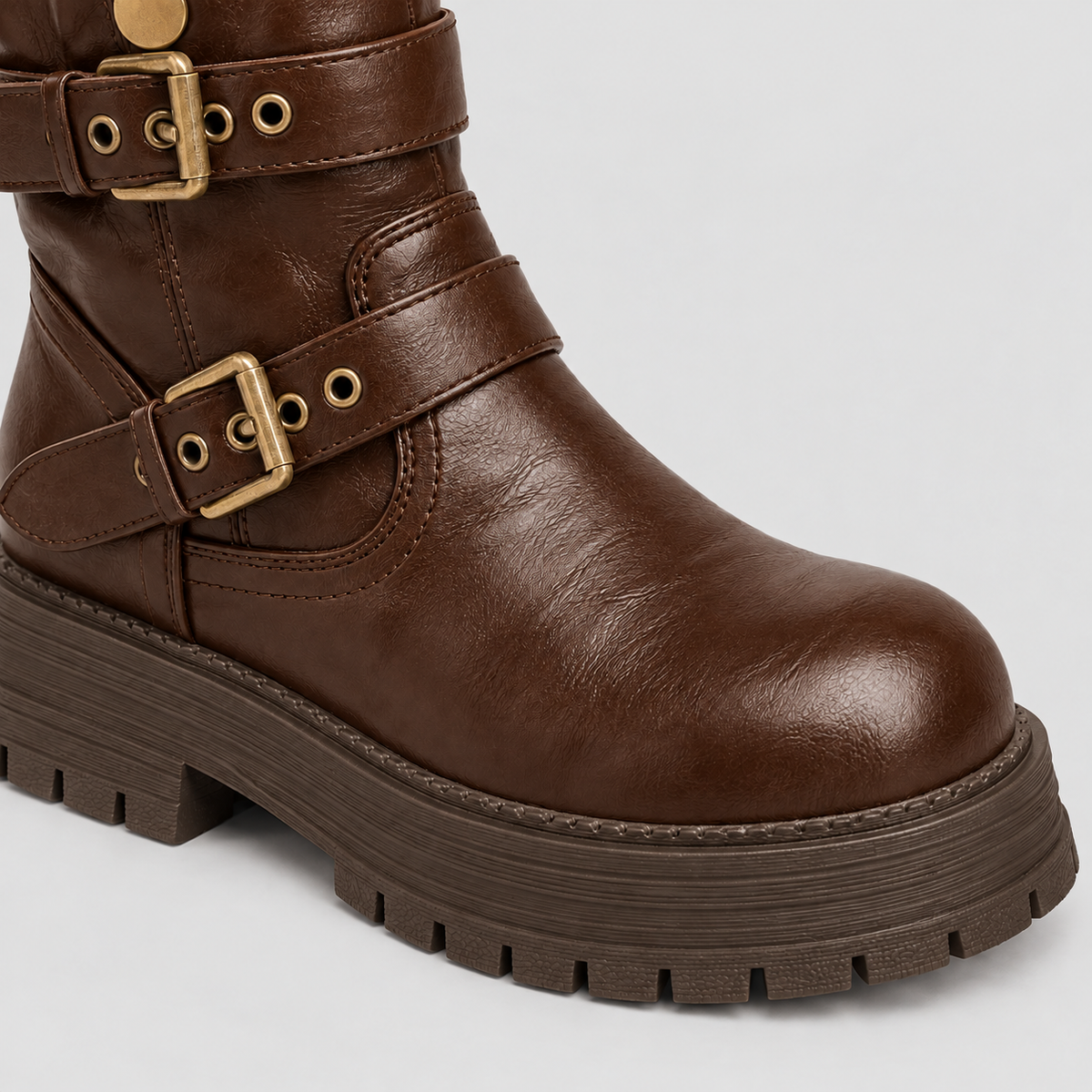 Lil Cacti Slim-Calf Mid-Calf Boots in brown, product detail view