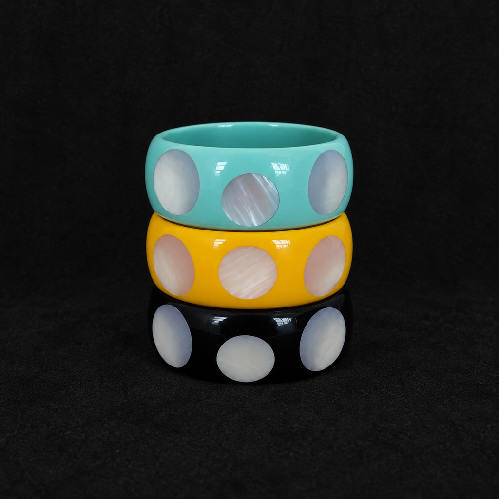 Spotted Chunky Bangle product shot from the side on a plain studio background