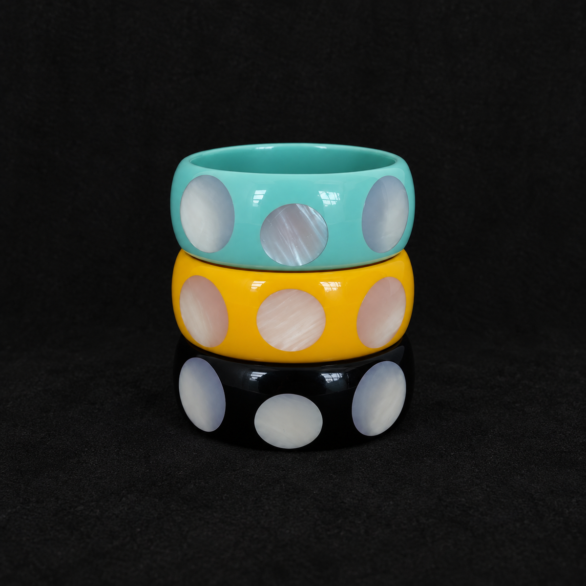 Spotted Chunky Bangle product shot from the side on a plain studio background