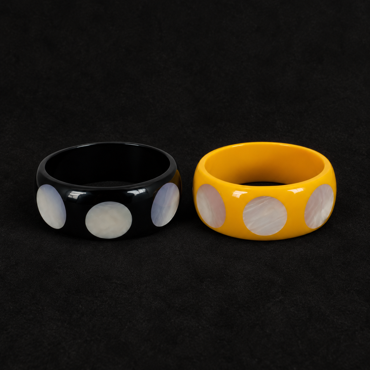 Close detail of the Spotted Chunky Bangle by Lil Cacti