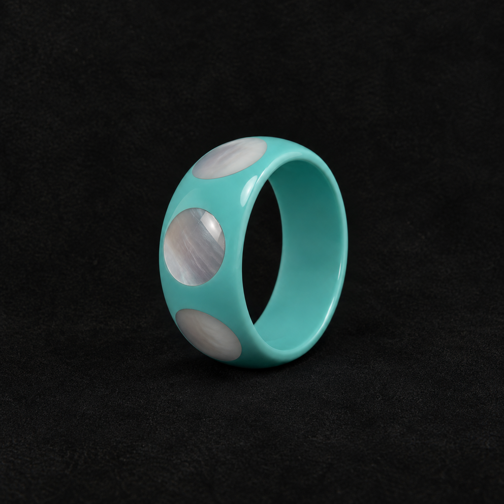 Close detail of the Spotted Chunky Bangle by Lil Cacti