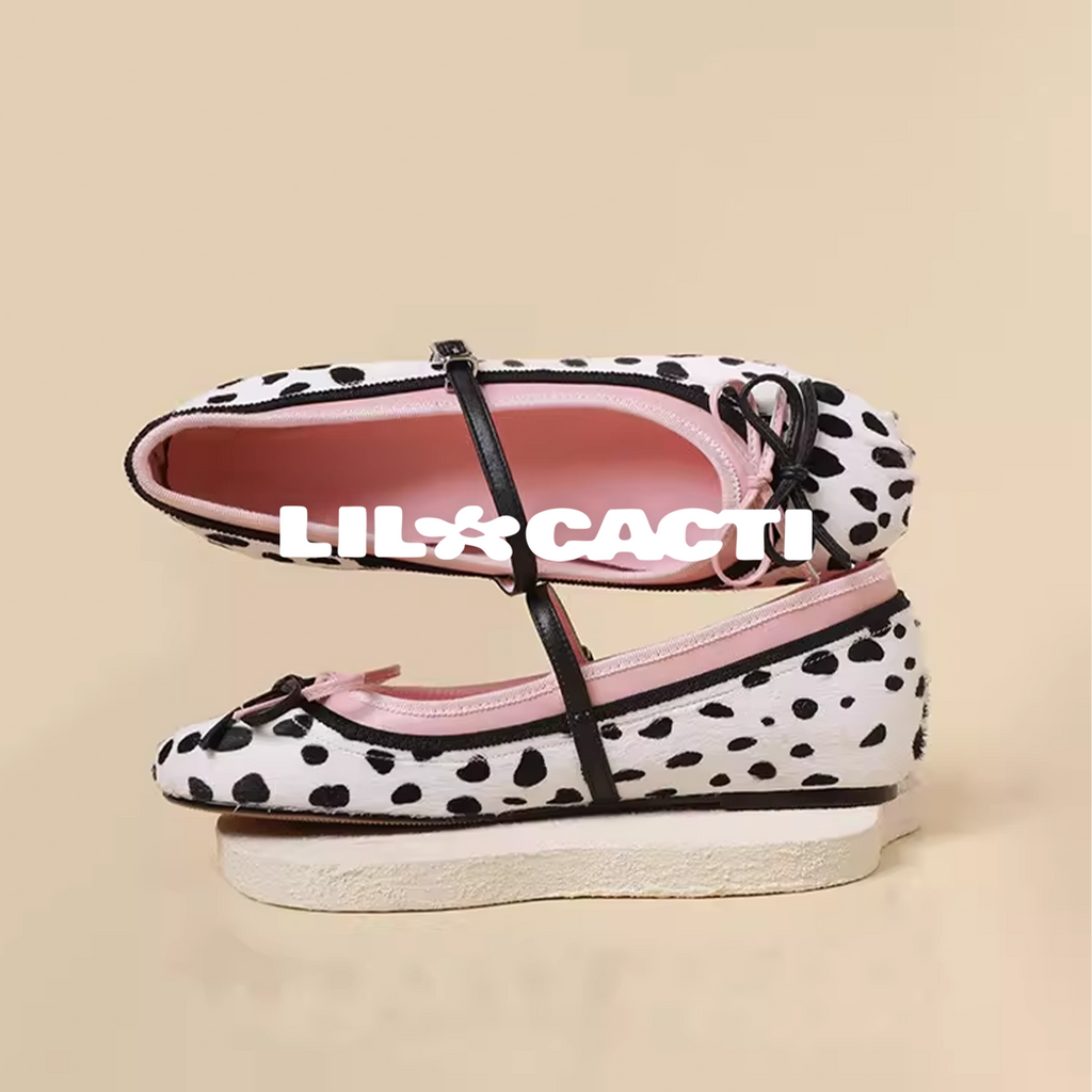 Spotted Mary Jane Flats