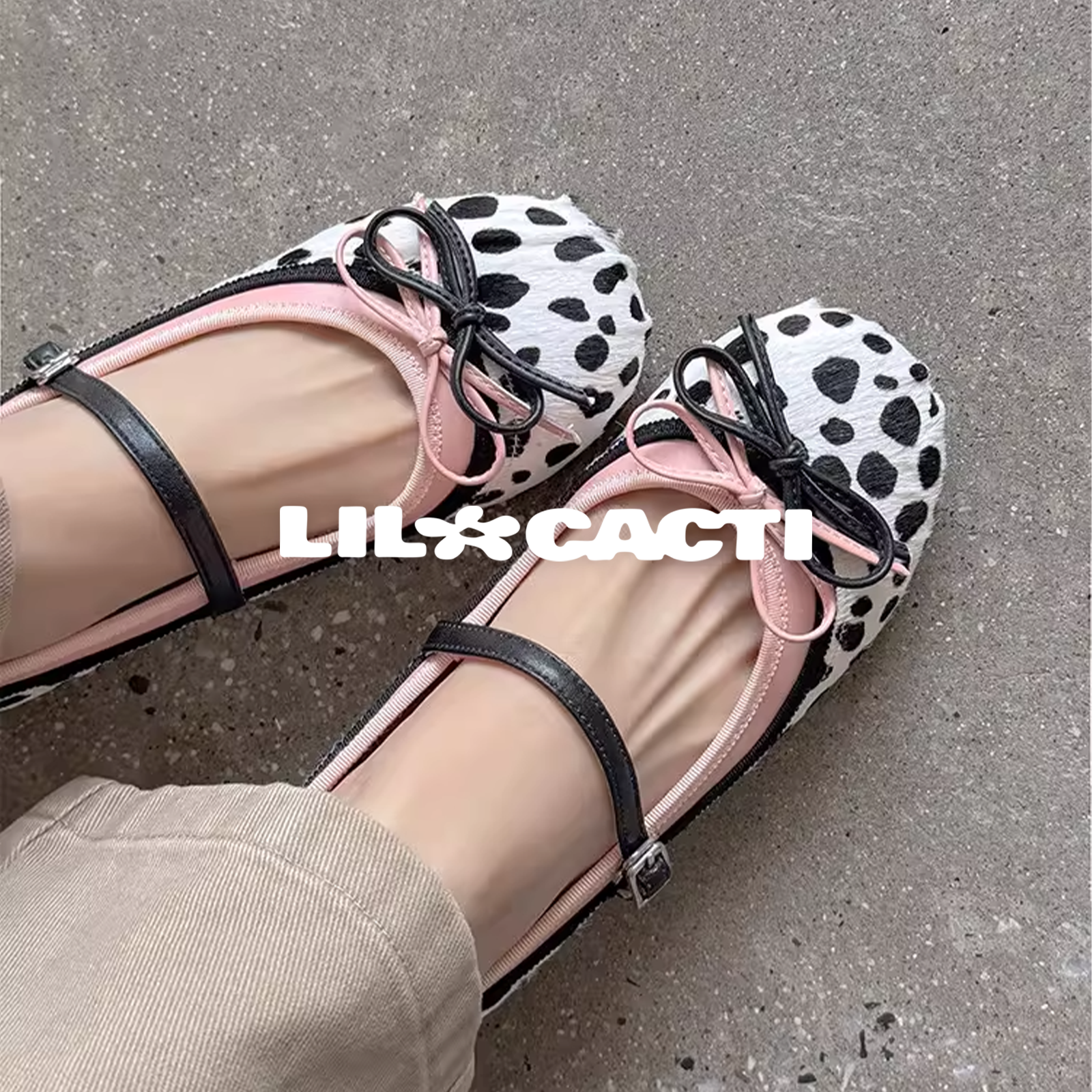 Spotted Mary Jane Flats