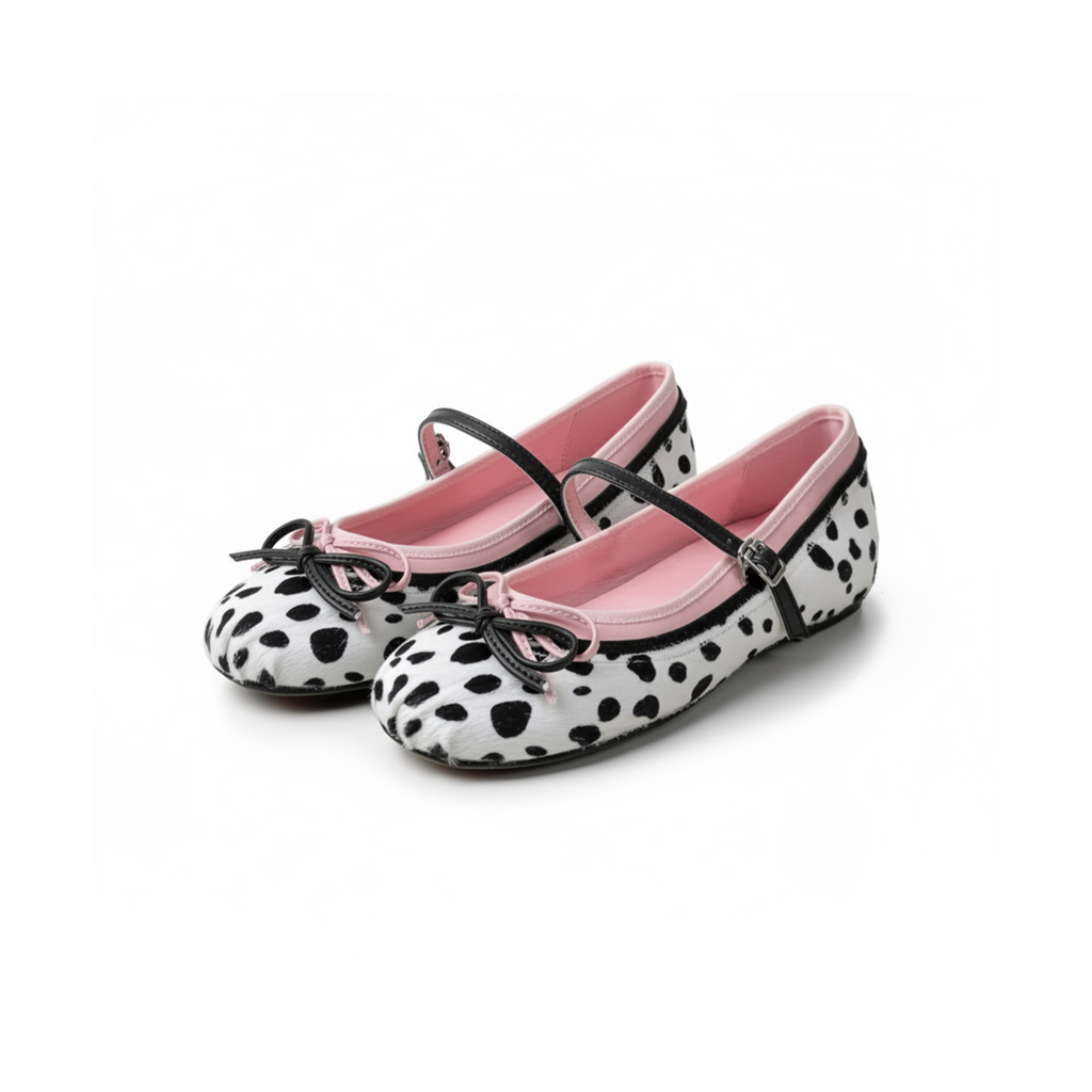 Spotted Mary Jane Flats