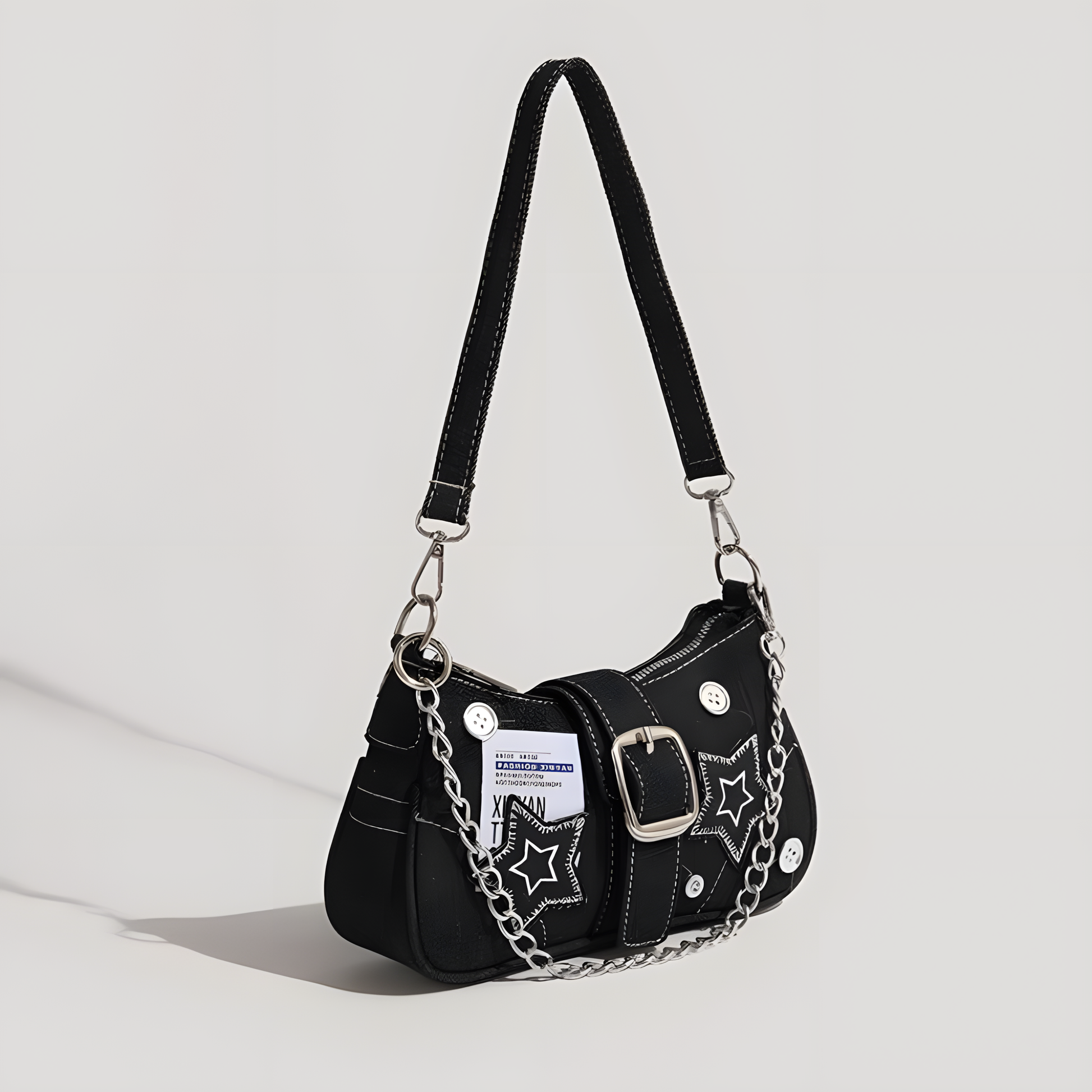 Starry Denim Shoulder Bag