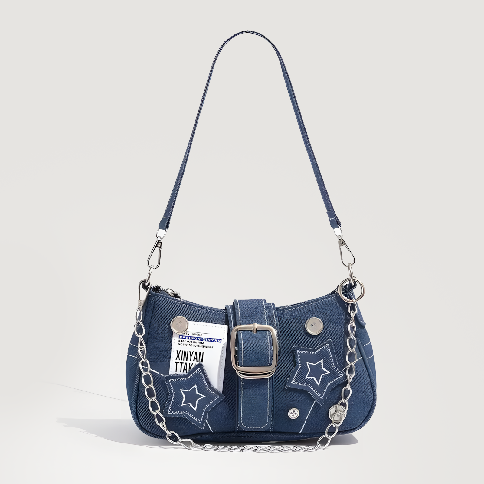 Starry Denim Shoulder Bag