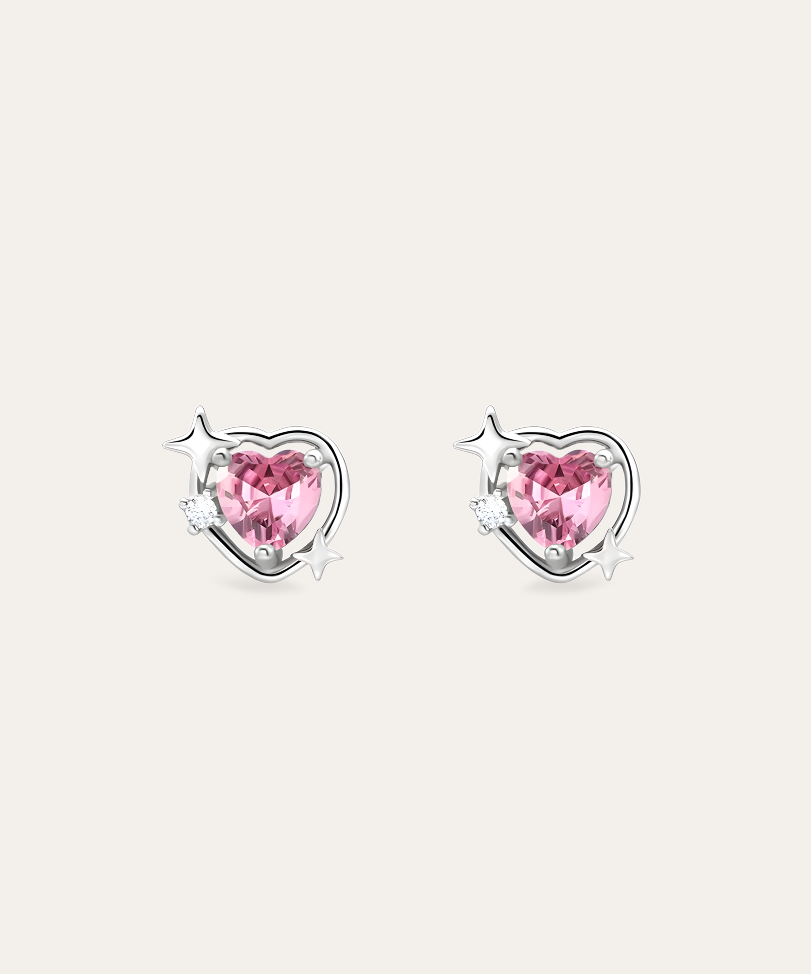 Titanium Stellar Heart Studs