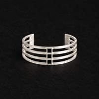 Front view of the Strata Wide Cuff Bracelet showing the full face