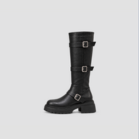 Lil Cacti Celine Triple-Buckle Tall Boots in Black product hero view 1