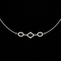 Front view of the Triad Art Deco Station Necklace showing the full face