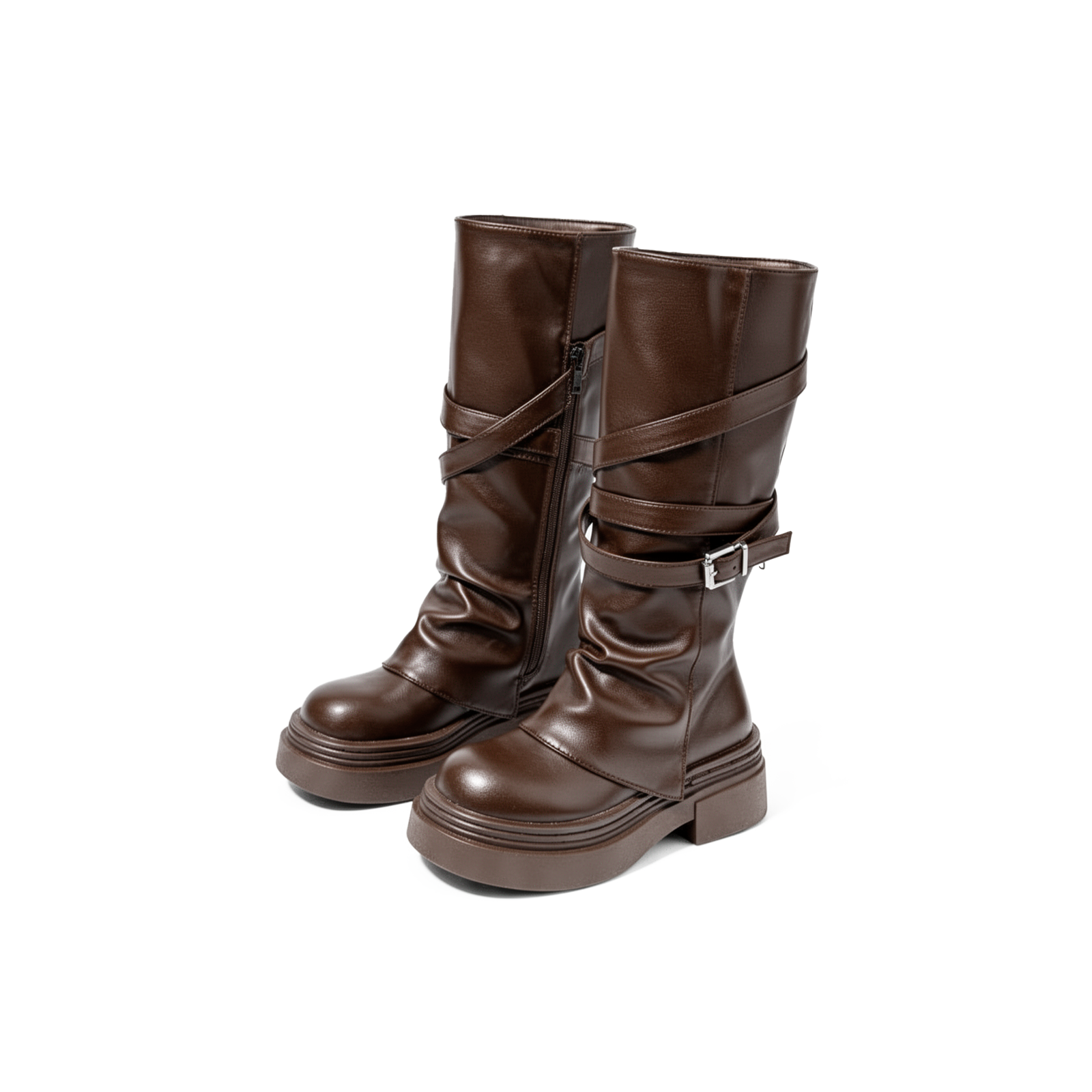 Vanta Buckle Platform Knee Boots