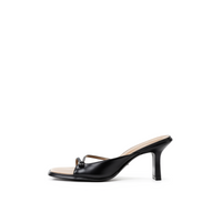 Velour Sandal Heels in black — rich velour texture by Lil Cacti