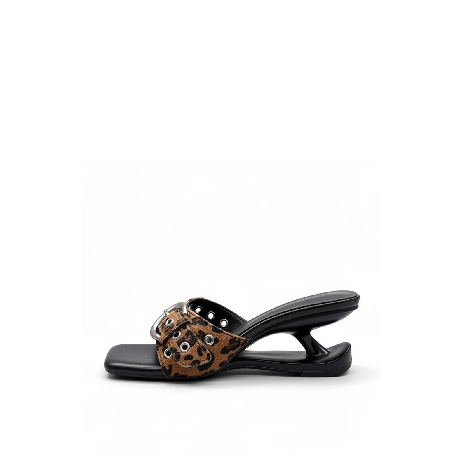 Vera Leopard Buckle Slingback Sandals