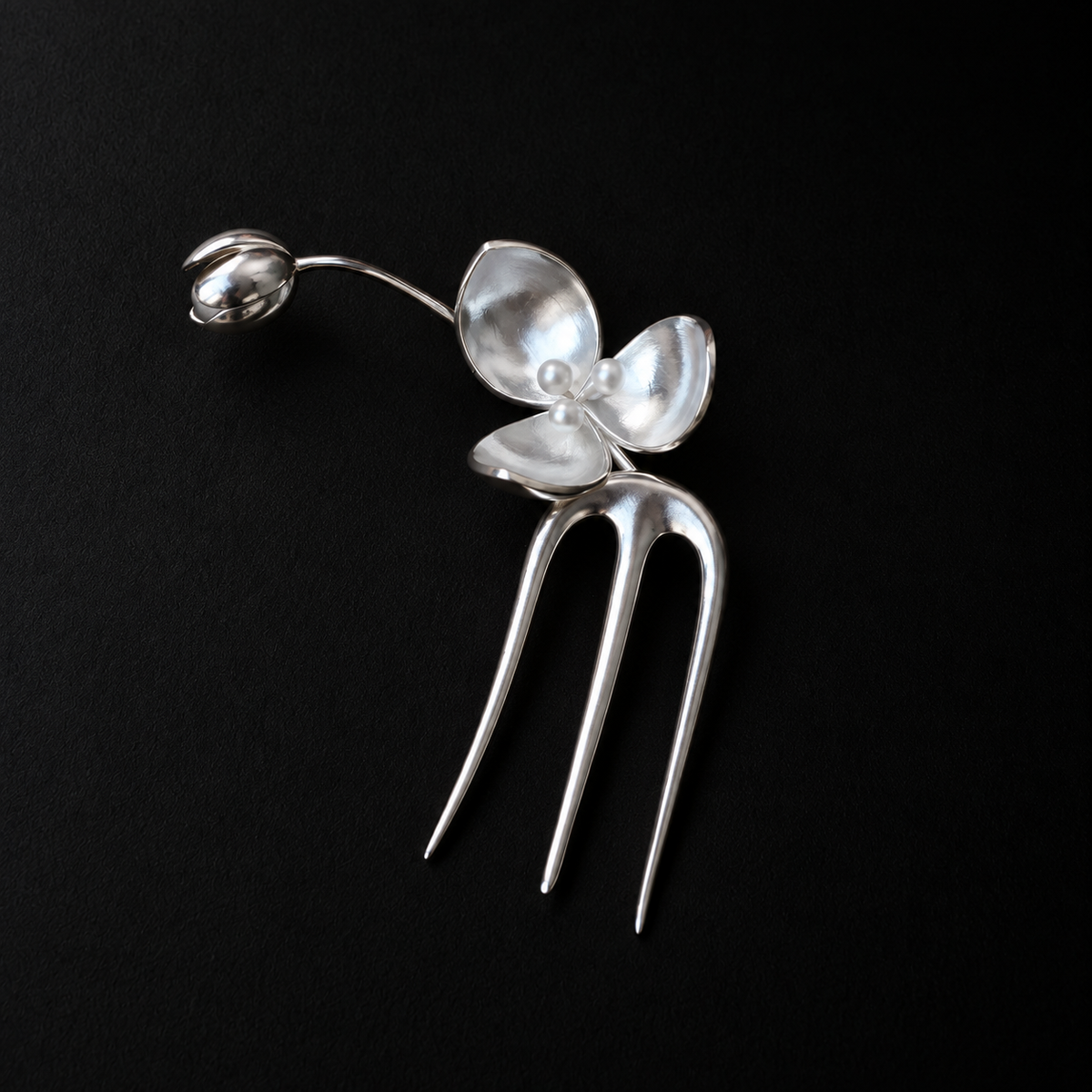 Wisp Orchid French Hair Pin by Lil Cacti, flower hair pin