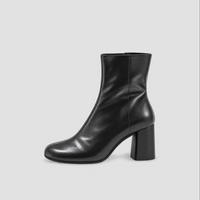 Lil Cacti Pippa Round-Toe Block-Heel Ankle Boots in Black product hero view 1