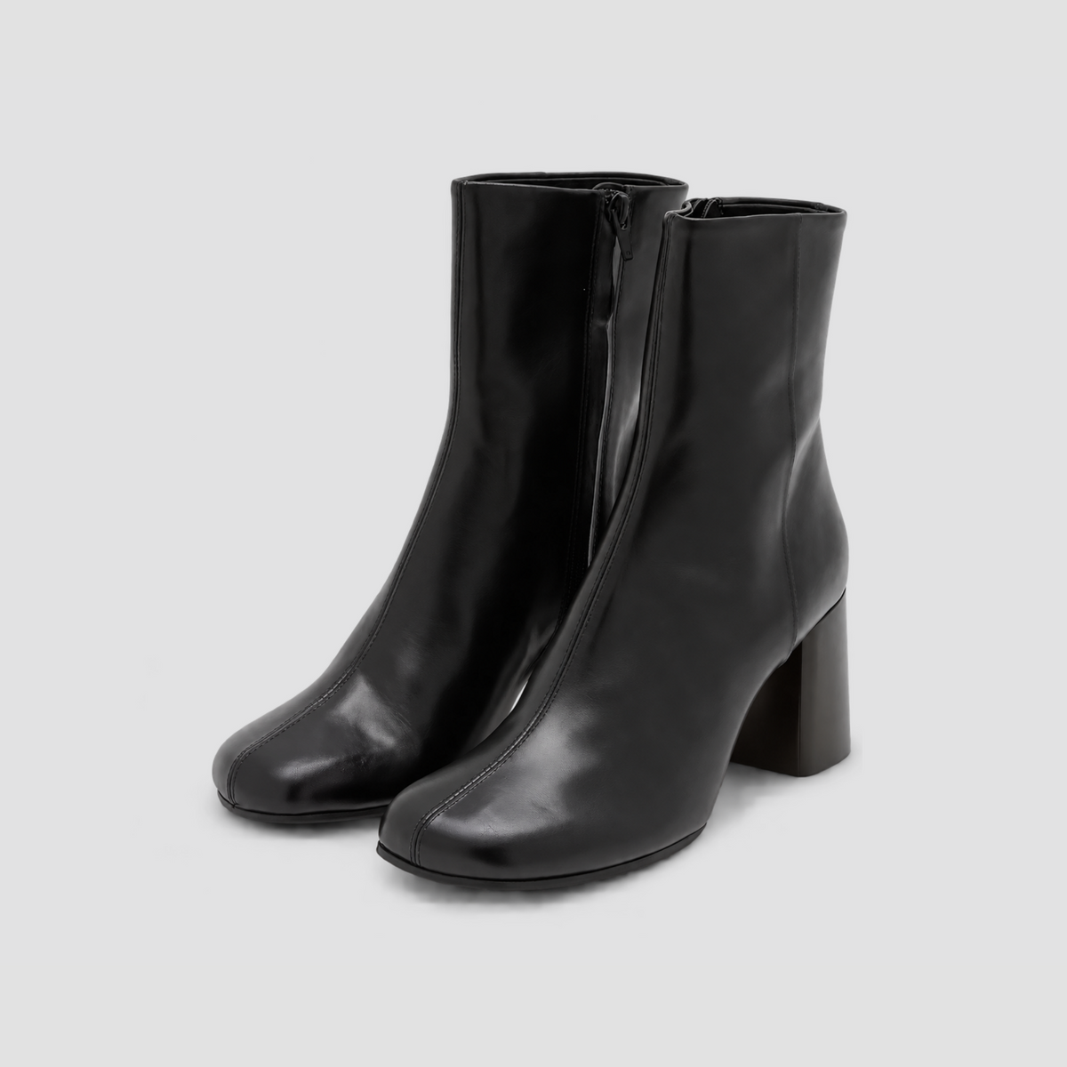 Lil Cacti Pippa Round-Toe Block-Heel Ankle Boots in Black product detail view 6