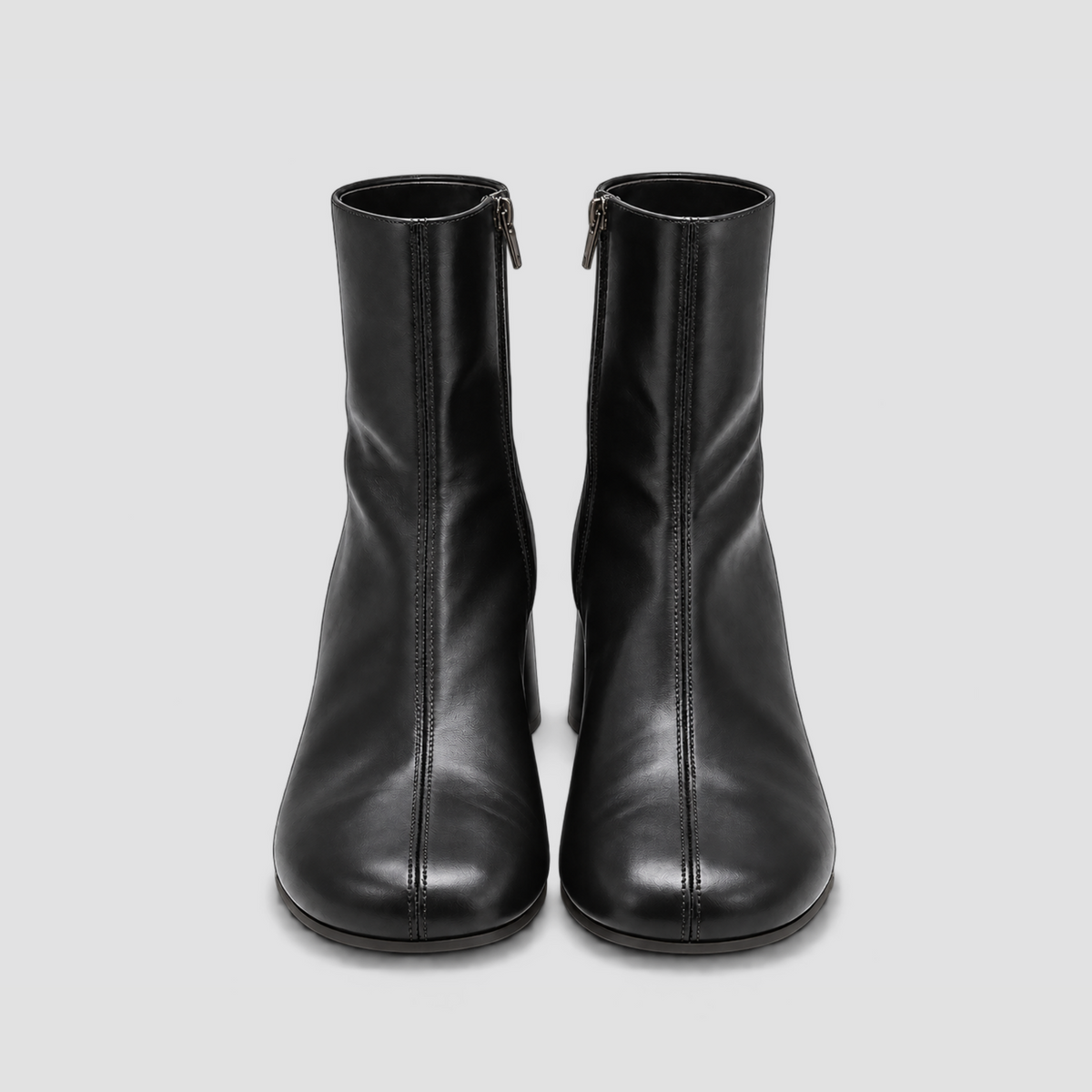 Lil Cacti Pippa Round-Toe Block-Heel Ankle Boots in Black product detail view 7
