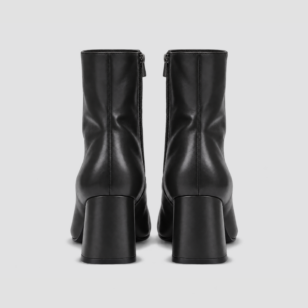 Lil Cacti Pippa Round-Toe Block-Heel Ankle Boots in Black product detail view 8